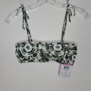 NWT Kanu Surf Groovy olive green tie dye bandeau bikini top - 12